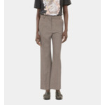 Pantalon Tailleur Droit Pied De Poule Beige Femme
