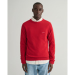 Pull ras du cou en coton piqué