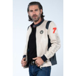 BLOUSON CUIR ARI ECRU