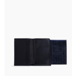 Porte cartes vertical 2 volets avec poche billets Martin en cuir lisse