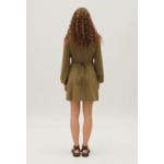 Robe courte portefeuille col mao