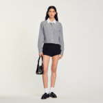 Chemise courte à strass