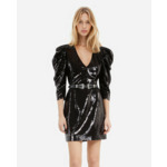 Robe Courte À Sequins Noire Femme