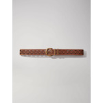 Ceinture en cuir détail fleurs