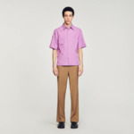Chemise oversize jacquard fleurs