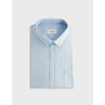 Chemise gabriel col américain avec poche poitrine en oxford rayé bleu