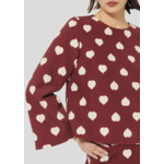 Top Thaissa-Bordeaux en Polyester