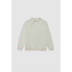 Sweatshirt Tape col boutonné ivoire