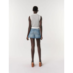 Cardigan sans manches à rayures