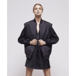 Bomber Bi Matire Satin Avec Details Reflective Femme