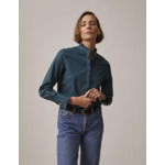 Chemise louison col victorien en popeline rayée vert