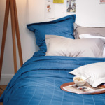 Olivier Desforges - Drap plat en satin de coton gris, Baptiste