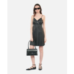Robe Courte Noire En Cuir Femme
