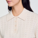 Pull court à liseré contrasté