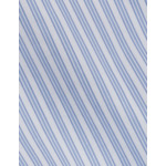 Chemise col figaret en twill de coton rayé bleu