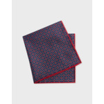 Pochette en twill de soie à motifs faïence bordeaux