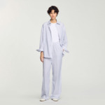 Pantalon à rayures strassé