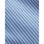 Chemise col figaret en popeline rayée bleu