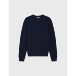 Pull col montant gareth en laine mérinos unie marine
