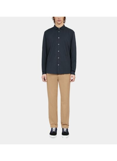 Chemise Bleu Marine En Voile De Coton Homme