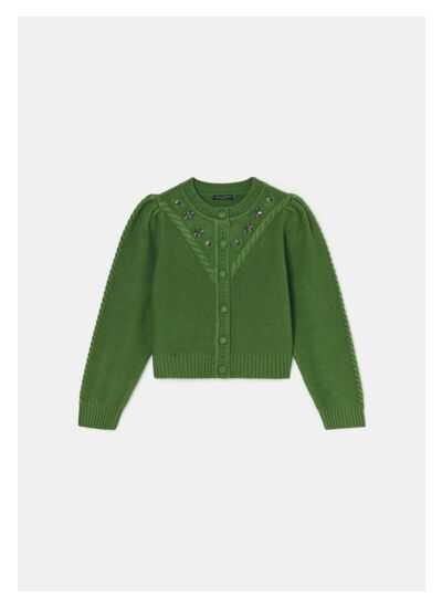 Gilet Gustave-Cactus en Laine Merinos