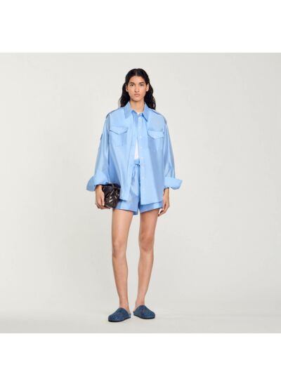 Chemise officier en satin