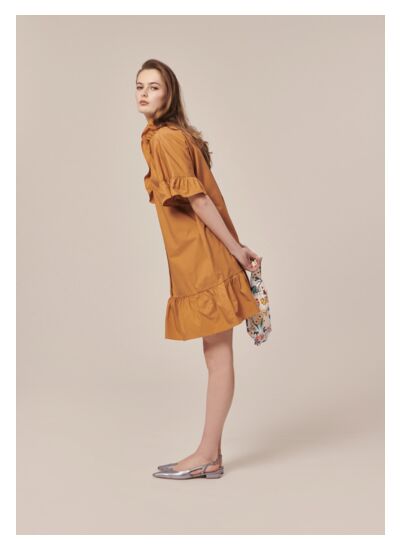 Robe Ripoline-Cognac en Coton