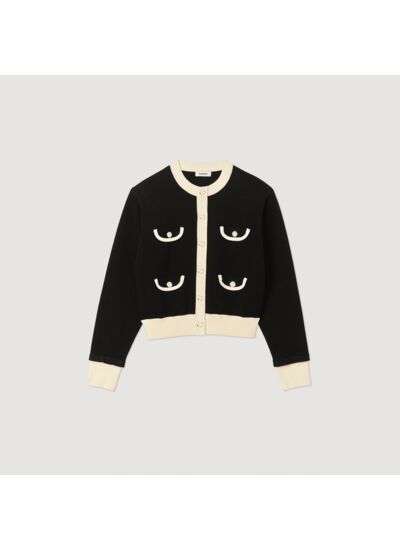 Cardigan bicolore à boutons