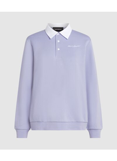 POPLIN COLLAR SWEATSHIRT