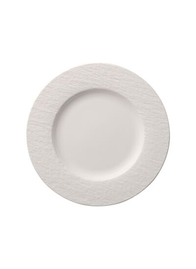 Manufacture - Assiette plate, ronde, blanche, en porcelaine haut de gamme, 27 x 27 x 2 cm