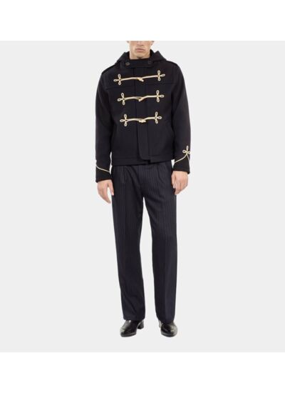 Caban Court À Capuche Bleu Marine Homme