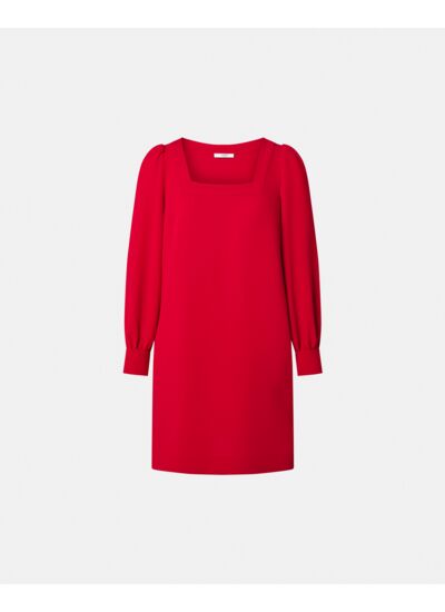 Robe courte en crêpe rouge