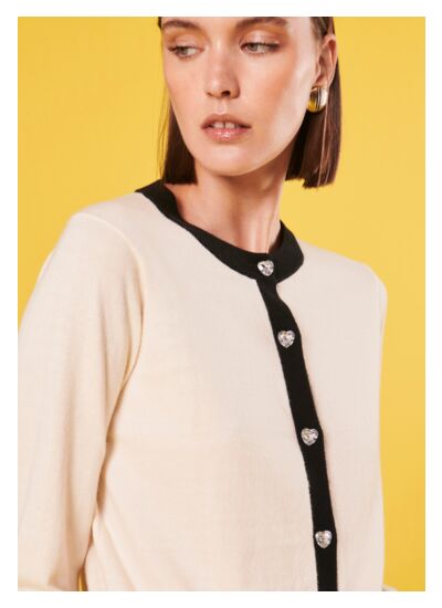 Gilet Gaëlle-Ecru en Laine