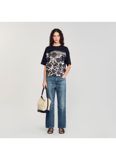 T-shirt à imprimé fleuri
