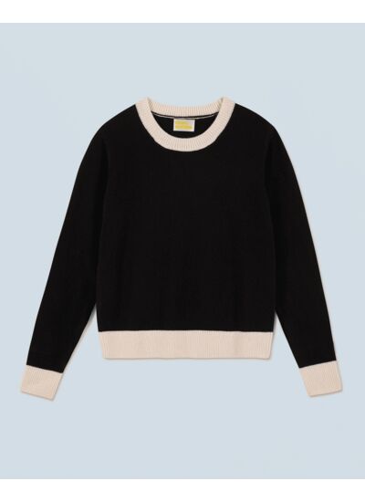 Pull Col Rond Bicolore Léger