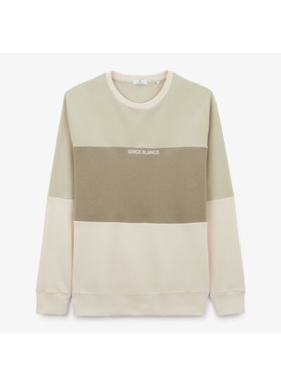 Sweat à col rond tricolore logo ciment