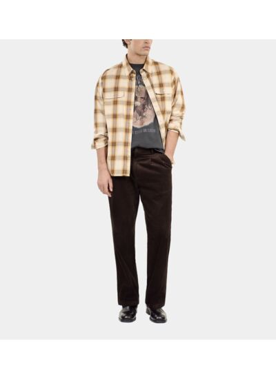 Pantalon En Velours Côtelé Marron Homme