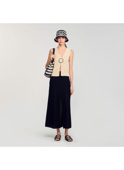 Jupe longue en maille fantaisie