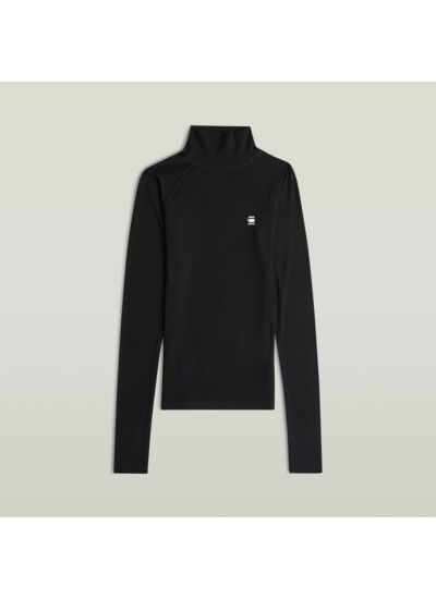 Faux-col côtelé slim avec logo