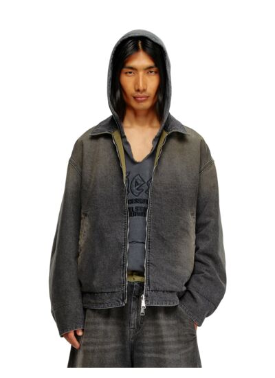 Veste réversible en denim et nylon