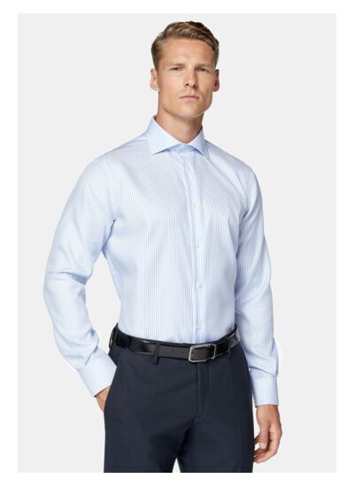 Chemise À Rayures En Sergé De Coton Regular Fit