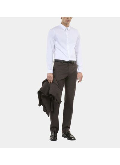 Pantalon Large À Rayures Marron Homme