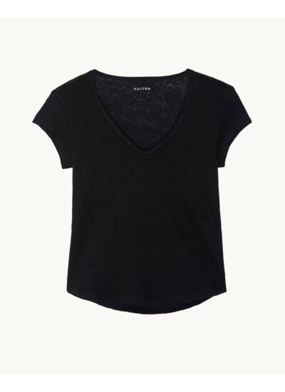 T-Shirt Kaly T-Shirt Col V Manches Courtes Lin
