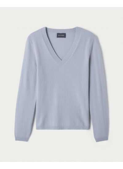 Pull V cintré - Femme - BLEU CIEL