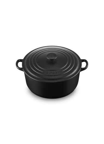 Cocotte ronde 28cm en fonte émaillée noire*