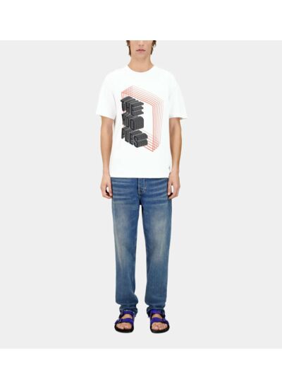 T-Shirt Manches Courtes Avec Print A Neon The Kooples Homme