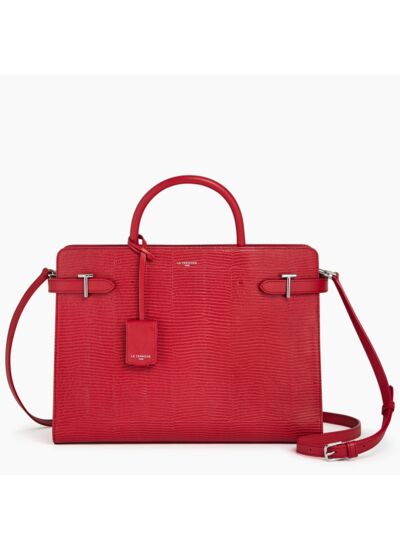 Grand sac à main Emilie en cuir effet lézard