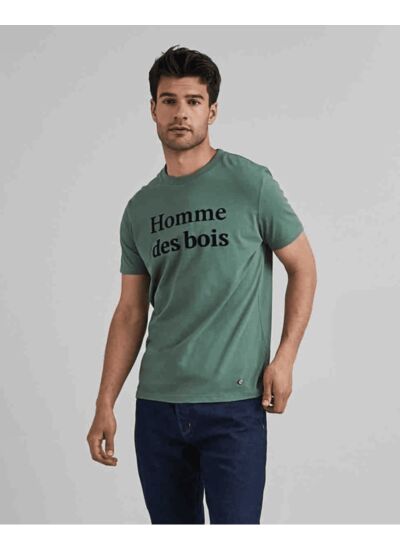 T-shirt col rond vert