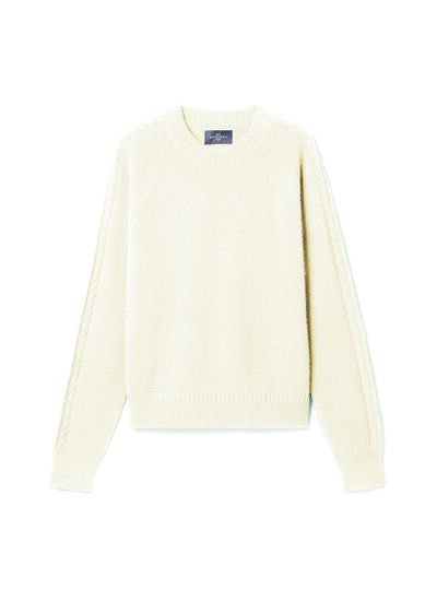 Pull col rond détail torsade - Femme - NATUREL