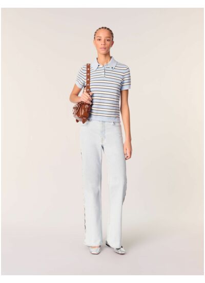 Polo en maille à rayures